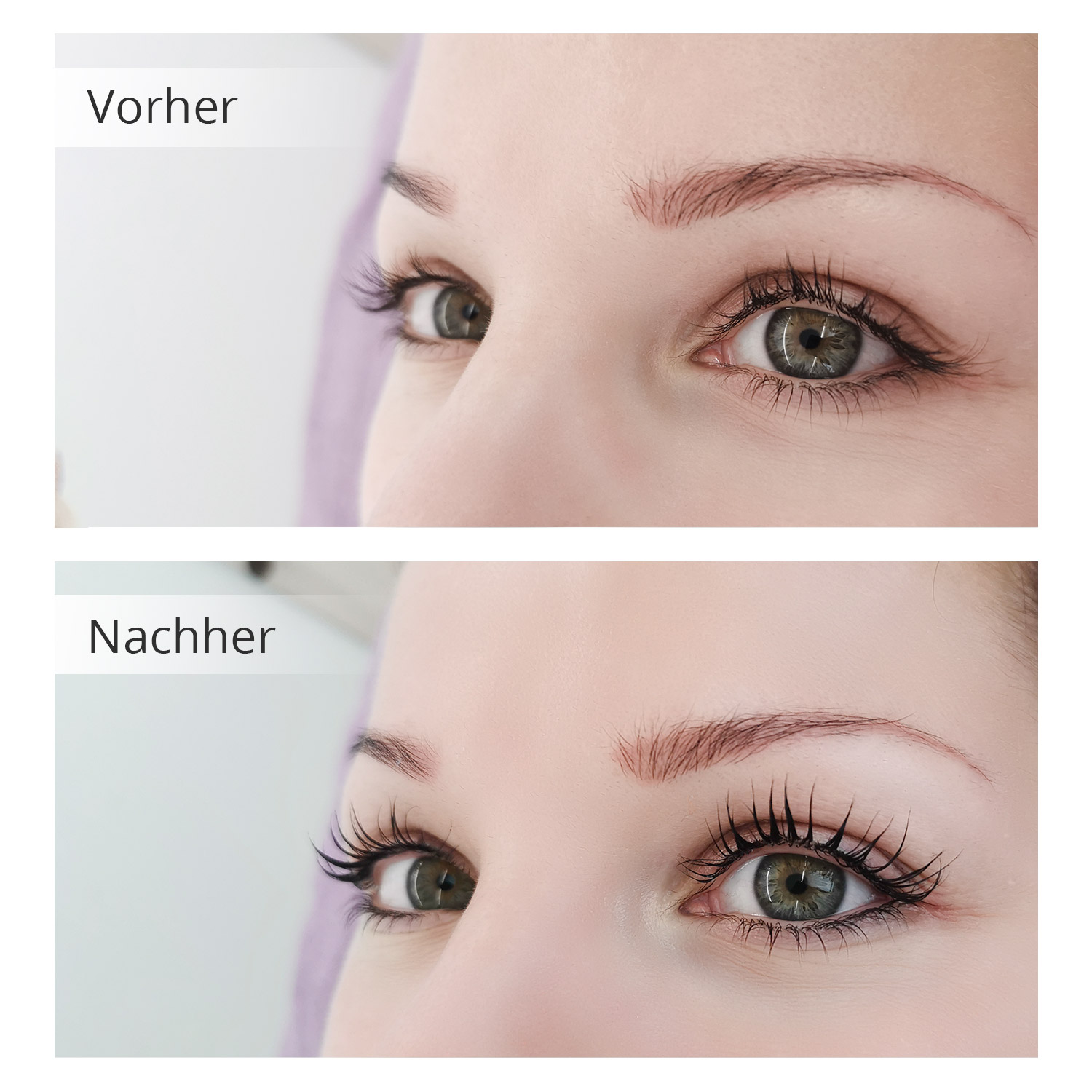 Vorher-Nachher Vergleich von Microblading