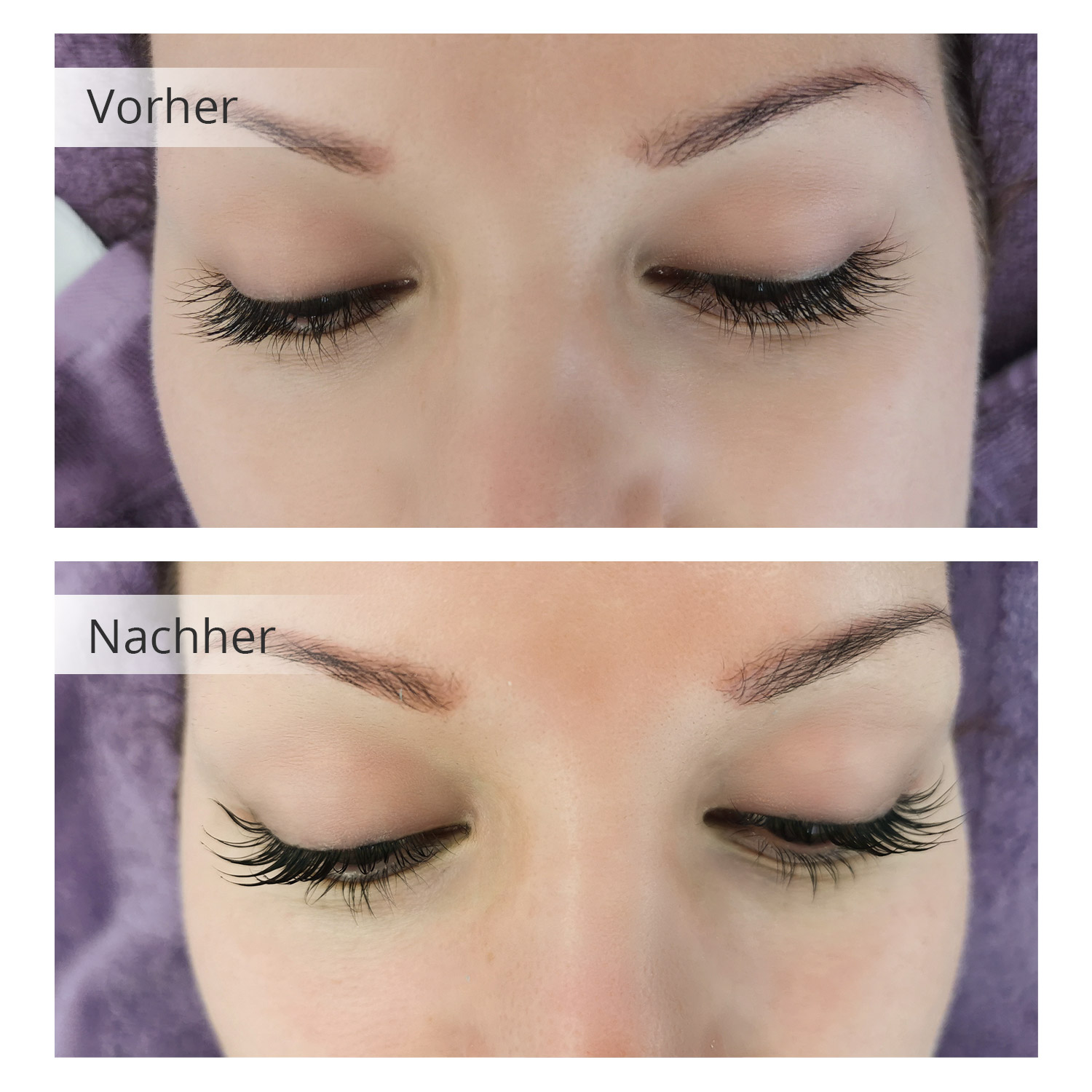 Vorher-Nachher Vergleich von Microblading